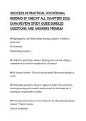 SUCCESS IN PRACTICAL VOCATIONAL&NewLine;NURSING BY KNECHT ALL CHAPTERS 2026&NewLine;EXAM REVIEW STUDY GUIDE BUNDLED&NewLine;QUESTIONS AND ANSWERS PREMIUM