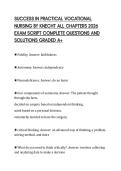 SUCCESS IN PRACTICAL VOCATIONAL&NewLine;NURSING BY KNECHT ALL CHAPTERS 2026&NewLine;EXAM SCRIPT COMPLETE QUESTIONS AND&NewLine;SOLUTIONS GRADED A&plus;