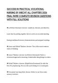 SUCCESS IN PRACTICAL VOCATIONAL&NewLine;NURSING BY KNECHT ALL CHAPTERS 2026&NewLine;FINAL PAPER COMPLETE REVISION QUESTIONS&NewLine;WITH FULL SOLUTIONS&NewLine;