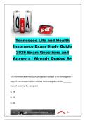 Tennessee Life & Health Insurance Licensing Exam 2026 &vert; 700&plus; Exam Questions & Verified Answers &vert; Tennessee Insurance Law&comma; Life Insurance&comma; Health Insurance&comma; Medicare&comma; Annuities & Ethics