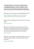 SUPERVISION OF POLICE PERSONNEL&NewLine;COMPREHENSIVE STUDY SHEET 2026&NewLine;SOLVED QUESTIONS PREMIUM BUNDLE