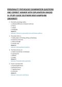 PERSONALITY PSYCHOLOGY EXAMINATION QUESTIONS &NewLine;AND CORRECT ANSWER WITH EXPLANATION GRADED &NewLine;A&plus; STUDY GUIDE