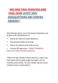 NSG 6005 Advanced Pharmacology Practice Questions and Verified Answers