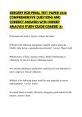 SURGERY EOR FINAL TEST PAPER 2026&NewLine;COMPREHENSIVE QUESTIONS AND&NewLine;CORRECT ANSWERS WITH EXPERT&NewLine;ANALYSIS STUDY GUIDE GRADED A&plus;&NewLine;
