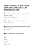 SURGICAL ASSISTANT CERTIFICATION 2026&NewLine;SURGICAL PROCEDURES PRACTICE SET&NewLine;ANSWERS FULL SOLUTION&NewLine;