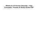 Weeks 9&ndash;10 Human Security Key Concepts Threats and Study Guide PDF 2025&sol; 2026 100&percnt; Verified with Correct Questions and Answers