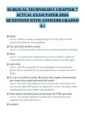 SURGICAL TECHNOLOGY CHAPTER 7&NewLine;ACTUAL EXAM PAPER 2026&NewLine;QUESTIONS WITH ANSWERS GRADED&NewLine;A&plus;&NewLine;