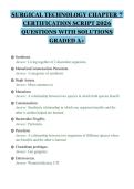 SURGICAL TECHNOLOGY CHAPTER 7&NewLine;CERTIFICATION SCRIPT 2026&NewLine;QUESTIONS WITH SOLUTIONS&NewLine;GRADED A&plus;