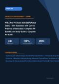 APEA Pre-Predictor Exam Actual Exam 2026&sol;2027 &ndash; Complete Exam-Style Questions &vert; 100&percnt; Verified &ndash; Pass Guaranteed &ndash; A&plus; Graded&NewLine;&NewLine;