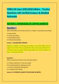 FINRA SIE Exam 2025&sol;2026 Edition &ndash; Practice &NewLine;Questions with Verified Answers & Detailed &NewLine;Rationales