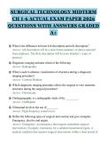 SURGICAL TECHNOLOGY MIDTERM&NewLine;CH 1-6 ACTUAL EXAM PAPER 2026&NewLine;QUESTIONS WITH ANSWERS GRADED&NewLine;A&plus;&NewLine;