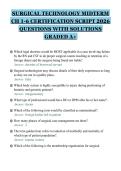 SURGICAL TECHNOLOGY MIDTERM&NewLine;CH 1-6 CERTIFICATION SCRIPT 2026&NewLine;QUESTIONS WITH SOLUTIONS&NewLine;GRADED A&plus;