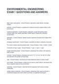 ENVIRONMENTAL ENGINEERING EXAM 1 QUESTIONS AND ANSWERS