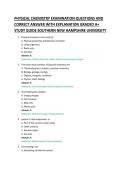 PHYSICAL CHEMISTRY EXAMINATION QUESTIONS AND &NewLine;CORRECT ANSWER WITH EXPLANATION GRADED A&plus; &NewLine;STUDY GUIDE