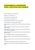 ENVIRONMENTAL ENGINEERING EXAM 3 QUESTIONS AND ANSWERS