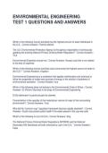ENVIRONMENTAL ENGINEERING TEST 1 QUESTIONS AND ANSWERS