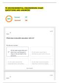 FE ENVIRONMENTAL ENGINEERING EXAM QUESTIONS AND ANSWERS