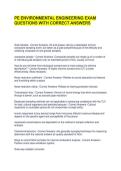 PE ENVIRONMENTAL ENGINEERING EXAM QUESTIONS WITH CORRECT ANSWERS