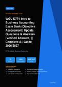 WGU D774 Intro to Business Accounting Exam Actual Exam 2026&sol;2027 &ndash; Complete Exam-Style Questions &vert; 100&percnt; Verified &ndash; Pass Guaranteed &ndash; A&plus; Graded&NewLine;&NewLine;&NewLine;