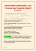 NURS240 MATERNAL-NEWBORN NURSING 2026 EXAM &NewLine;PREP STUDY GUIDE&vert; ACCURATE REAL EXAM QUESTION &NewLine;AND ANSWERS &vert; EXPERT VERIFIED FOR GUARANTEED &NewLine;PASS &vert; GRADED A