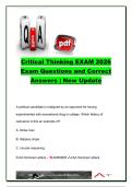 Critical Thinking EXAM 2026 &vert; 300&plus; Exam Questions & Correct Answers &vert; Logic&comma; Reasoning&comma; Fallacies & Cognitive Biases