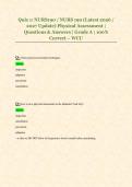 Quiz 1&colon; NURS190 &sol; NURS 190 &lpar;Latest 2026 &sol; &NewLine;2027 Update&rpar; Physical Assessment &vert; &NewLine;Questions & Answers &vert; Grade A &vert; 100&percnt; &NewLine;Correct &ndash; WCU