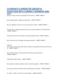 CA BRANCH 2 OPERATOR &lpar;GROUP 4&rpar; QUESTIONS WITH CORRECT ANSWERS 2026-2027&period;