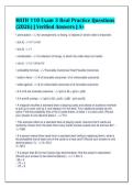 MATH 110 Exam 3 Real Practice Questions&NewLine;&lpar;2026&rpar; &vert; Verified Answers &vert; A&plus;