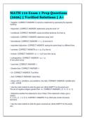 MATH 110 Exam 1 Prep Questions&NewLine;&lpar;2026&rpar; &vert; Verified Solutions &vert; A&plus;