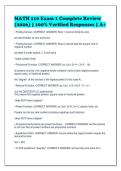 MATH 110 Exam 1 Complete Review&NewLine;&lpar;2026&rpar; &vert; 100&percnt; Verified Responses &vert; A&plus;