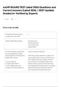 AANP BOARD TEST Latest 2026 Questions and Correct Answers &lpar;Latest 2026 &sol; 2027 Update&rpar; Graded A&plus; Verified by Experts