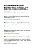WGU ELO1 PRACTICE TEST&NewLine;QUESTIONS AND ANSWERS 2026&NewLine;UPDATED VERSION VERIFIED A&plus;