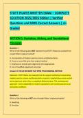 STOTT PILATES WRITTEN EXAM &ndash; COMPLETE &NewLine;SOLUTION 2025&sol;2026 Edition &vert; Verified &NewLine;Questions and 100&percnt; Correct Answers &vert; A&plus; &NewLine;Graded 