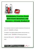 Phlebotomy Practice Exam 2026 &vert; 120&plus; Exam Questions & Correct Answers &vert; Venipuncture&comma; Order of Draw&comma; Specimen Collection&comma; Laboratory Safety & Certification