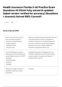 Health Insurance Florida 2-40 Practice Exam Questions &num;2 EXAM fully solved & updated &lpar;latest version verified for accuracy&rpar; &lpar;Questions &plus; Answers&rpar; Solved 100&percnt; Correct&excl;&excl;