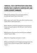 SURGICAL TECH CERTIFICATION II 2026 FINAL&NewLine;REVIEW PACK COMPLETE QUESTION SET AND&NewLine;CORE CONCEPT SUMMARY