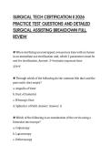 SURGICAL TECH CERTIFICATION II 2026&NewLine;PRACTICE TEST QUESTIONS AND DETAILED&NewLine;SURGICAL ASSISTING BREAKDOWN FULL&NewLine;REVIEW
