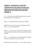 SURGICAL TECHNOLOGY CHAPTER 7&NewLine;CERTIFICATION EVALUATION EXAMS 2026&NewLine;QUESTIONS WITH PRACTICE SOLUTION&NewLine;GRADED A&plus;