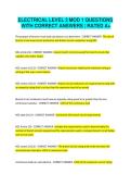 ELECTRICAL LEVEL 3 MOD 1 QUESTIONS WITH CORRECT ANSWERS RATED A&plus;