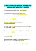Electrical Level 3 - Module 10 Questions with Correct Answers Rated A&plus;