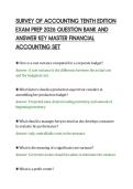 SURVEY OF ACCOUNTING TENTH EDITION&NewLine;EXAM PREP 2026 QUESTION BANK AND&NewLine;ANSWER KEY MASTER FINANCIAL&NewLine;ACCOUNTING SET