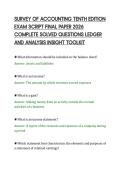 SURVEY OF ACCOUNTING TENTH EDITION&NewLine;EXAM SCRIPT FINAL PAPER 2026&NewLine;COMPLETE SOLVED QUESTIONS LEDGER&NewLine;AND ANALYSIS INSIGHT TOOLKIT