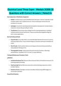 Electrical Level Three Exam - Module 26306-20 Questions with Correct Answers Rated A&plus;