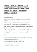 SURVEY OF WORLD HISTORY EXAM&NewLine;SCRIPT 2026 COMPREHENSIVE EXAM&NewLine;QUESTIONS AND SOLUTIONS 100&NewLine;PERCENT CORRECT