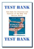 Test Bank - Structure and Function of the Body &lpar;15th Edition&rpar; by Patton