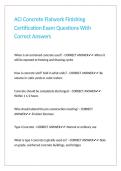 ACI Concrete Flatwork Finishing Certification Exam Questions With Correct Answers