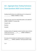 ACI - Aggregate Base Testing Technician Exam Questions With Correct Answers&period;