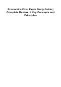 Economics Final Exam Study Guide Complete Review of Key Concepts and Principles 2025&sol; 2026 100&percnt; Verified with Correct Questions and Answers