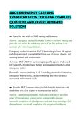 AAOS EMERGENCY CARE AND&NewLine;TRANSPORTATION TEST BANK COMPLETE&NewLine;QUESTIONS AND EXPERT REVIEWED&NewLine;SOLUTIONS