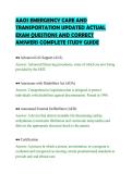 AAOS EMERGENCY CARE AND&NewLine;TRANSPORTATION UPDATED ACTUAL&NewLine;EXAM QUESTIONS AND CORRECT&NewLine;ANSWERS COMPLETE STUDY GUIDE